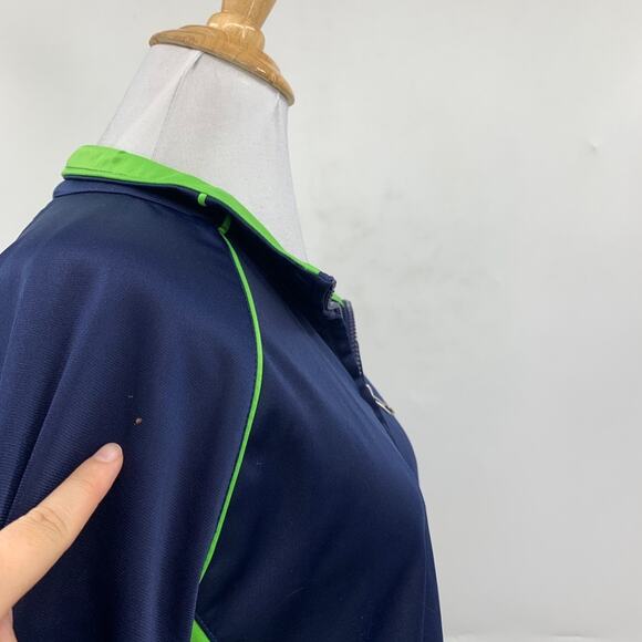 Seattle Seahawks Jacket Womens XL Navy Lime Fleece Lined Zip Up Track NFL - Picture 5 of 15